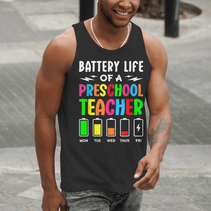 Battery Life Of a Preschool School Teacher School Week Men Tank Top, funny gift Battery Life Of a Preschool School Teacher School Week Men Tank Top, funny gift