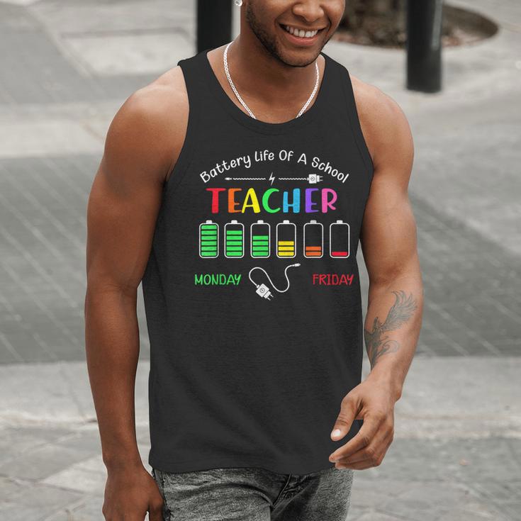 Battery Life Of A School Teacher Monday To Friday For Men Women Men Tank Top, funny gift Battery Life Of A School Teacher Monday To Friday For Men Women Men Tank Top, funny gift