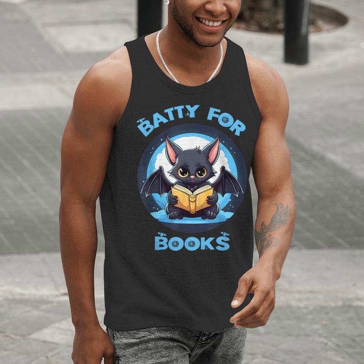 Batty About Books Lover Teacher Librarian Bookish Halloween For Men Women Kids Men Tank Top, funny gift