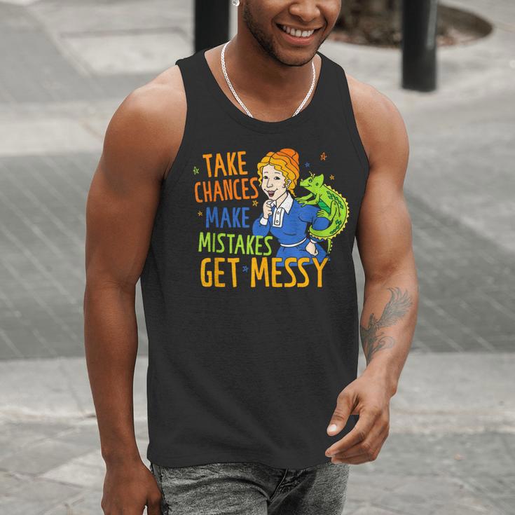 Beauty Teacher Take Chances Make Mistakes Get Messy Men Tank Top, funny gift