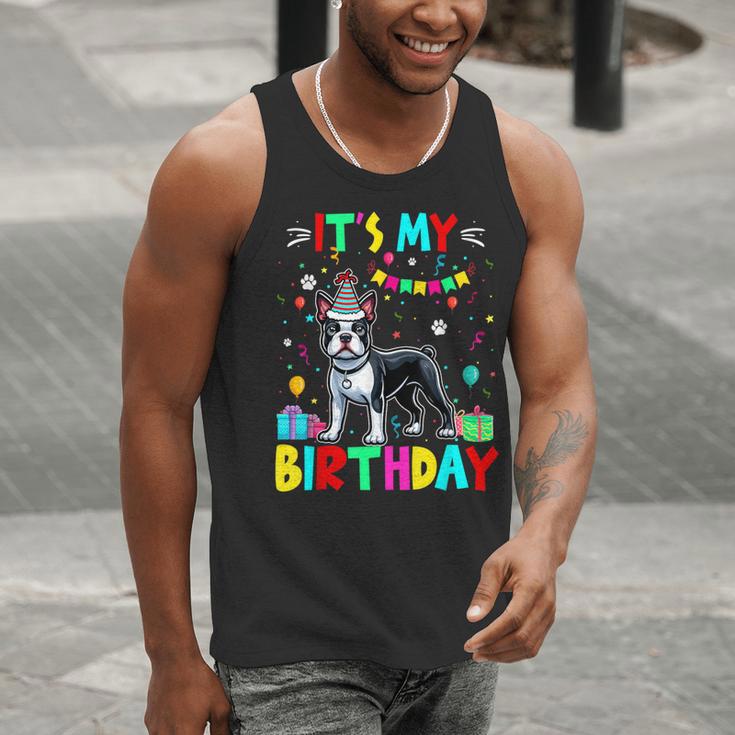 My Birthday Colorful Costume Boston Terrier Party Men Tank Top, funny gift