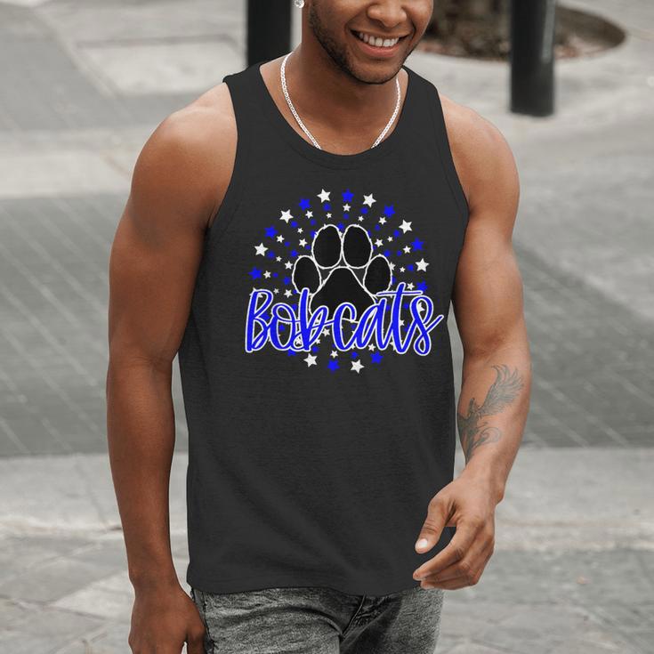 Blue Bobcats School Spirit Coquette Bow Mascot Teacher Men Tank Top, funny gift Blue Bobcats School Spirit Coquette Bow Mascot Teacher Men Tank Top, funny gift