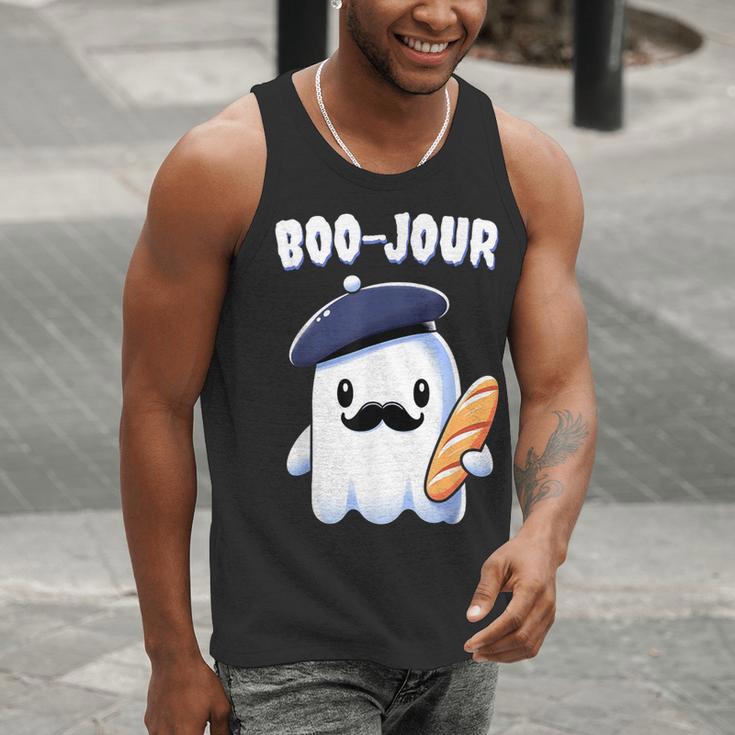 Boo Jour Ghost French Teacher Vintage Teacherlife Groovy Men Tank Top, Groovy Teacher Tank Tops, funny gift