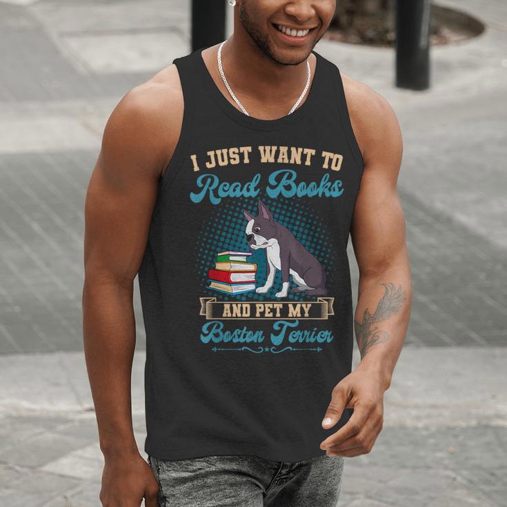 Boston Terrier American Gentleman Bibliophile Book Lover Men Tank Top, American Boston Terrier Tank Tops, funny gift