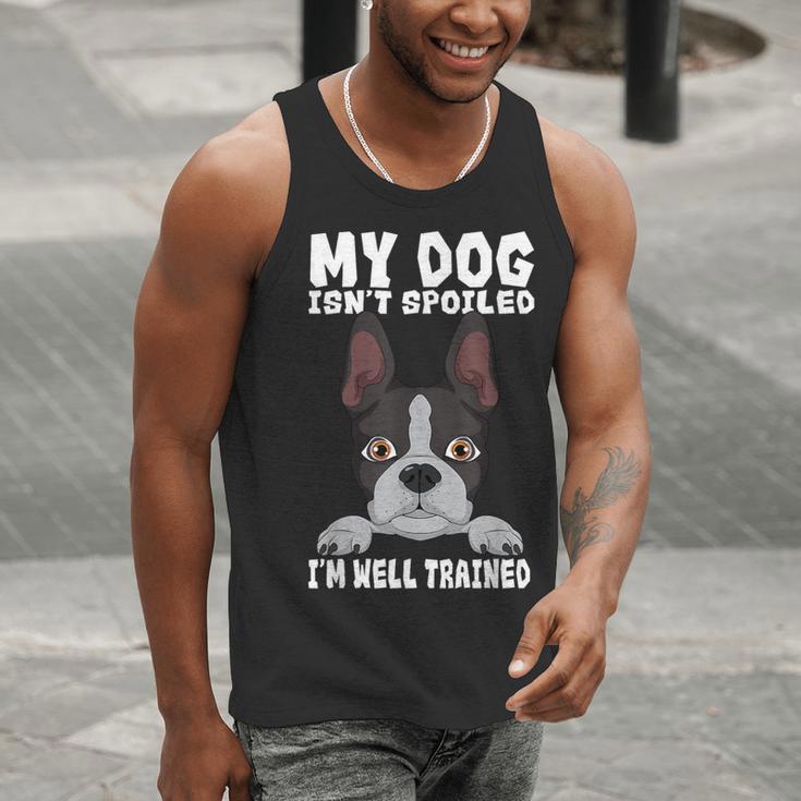 Boston Terrier American Gentleman Dog Lover I'm Well Trained Men Tank Top, American Boston Terrier Tank Tops, funny gift