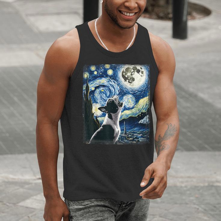 Boston Terrier Dog Art Van Gogh Starry Night Boston Terrier Men Tank Top, funny gift