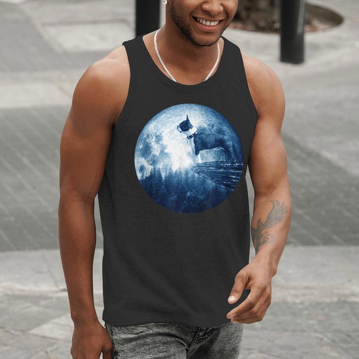 Boston Terrier Dog Moon Dog Mom Dad Women Men Dog Lovers Men Tank Top, Boston Terrier Mom Tank Tops, Boston Terrier Dad Tank Tops, funny gift
