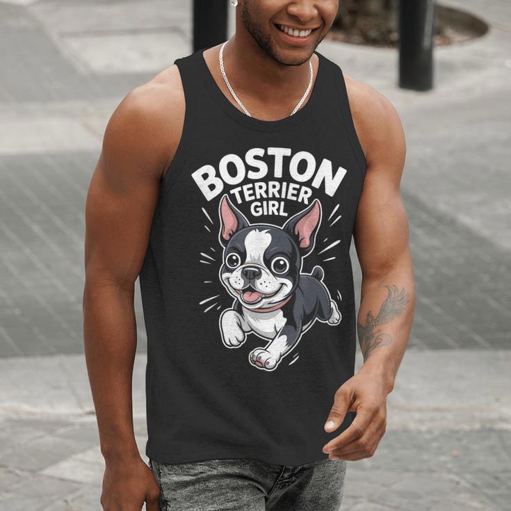 Boston Terrier Girl Cute Cartoon For Dog Owners Pet Terrier Men Tank Top, funny gift