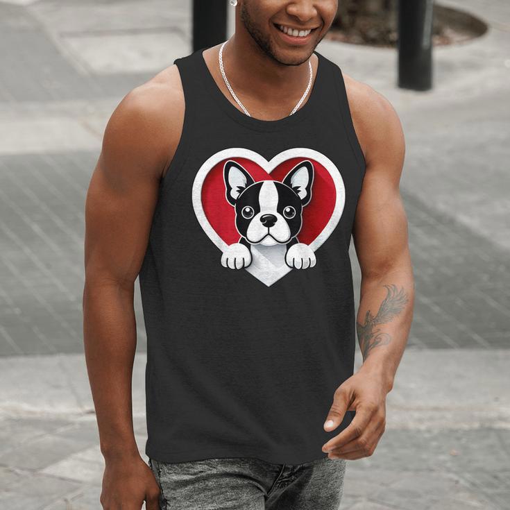 Boston Terrier Heart Cute Puppy Lover Or Dog Owner Men Tank Top, funny gift