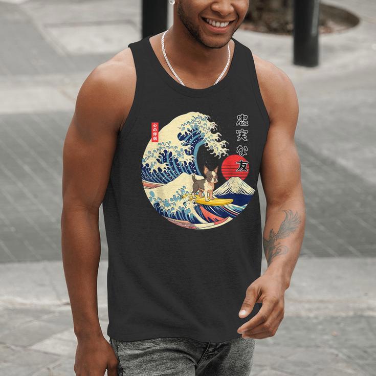 Boston Terrier Japanese Kanagawa Wave Surf Loyal Dog Men Women Kids Men Tank Top, funny gift