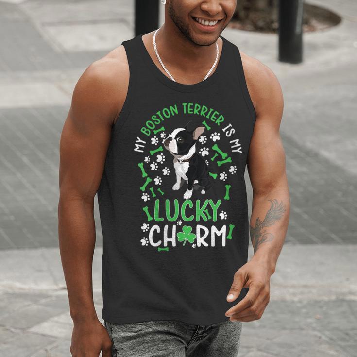 My Boston Terrier Is My Lucky Charm Paw Dog St Patrick's Day Men Tank Top, funny gift