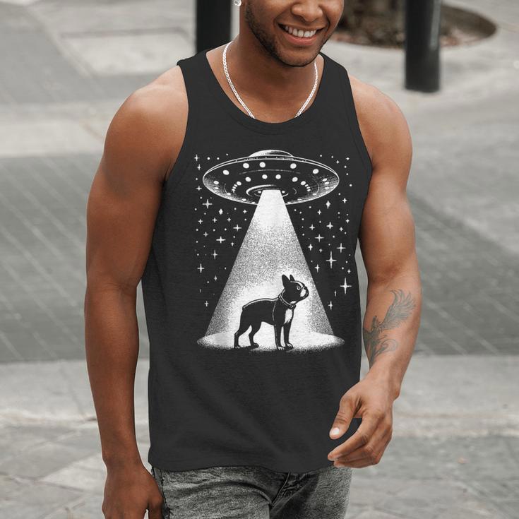 Boston Terrier Mom Dad Dog Alien UFO Men Tank Top, Boston Terrier Mom Tank Tops, Boston Terrier Dad Tank Tops, funny gift