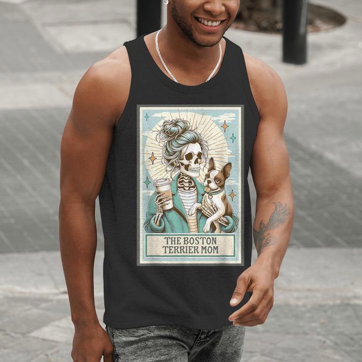 Boston Terrier Mom Skeleton Tarot Card Witch Vibes Dog Mom Men Tank Top, Boston Terrier Mom Tank Tops, Boston Terrier Tarot Tank Tops, funny gift