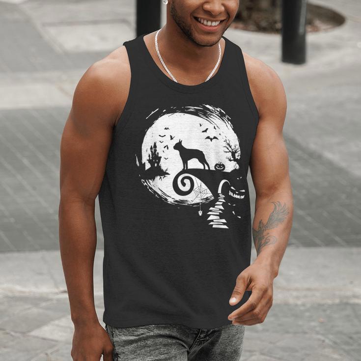 Boston Terrier And Moon Halloween Costume Dog Lover Men Tank Top, Boston Terrier Halloween Tank Tops, funny gift