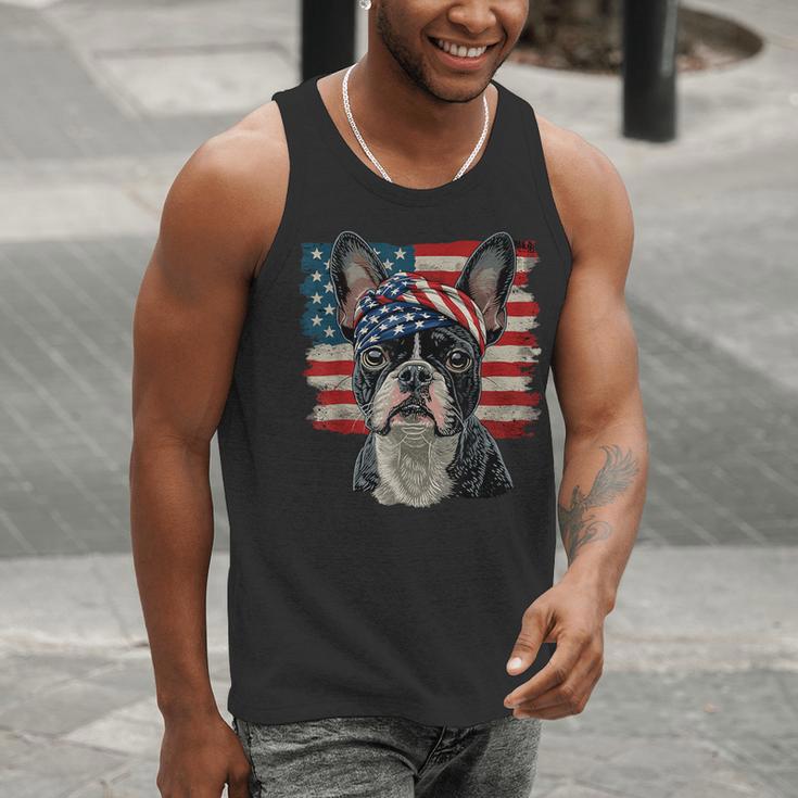 Boston Terrier Patriotic 4th Of July USA American Flag Men Tank Top, American Boston Terrier Tank Tops, Patriotic Boston Terrier Tank Tops, Boston Terrier 4th Of July Tank Tops, funny gift