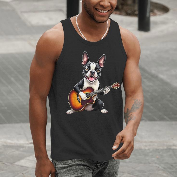 Boston Terrier Playing Guitar Boston Terrier Men Tank Top, funny gift