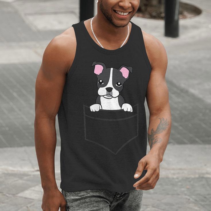 Boston Terrier In The Pocket Cute Pocket Boston Terrier Men Tank Top, funny gift