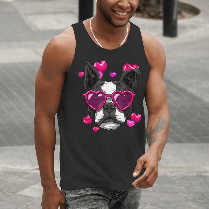 Boston Terrier Valentines Day Shirt Heart Dog Lover Men Tank Top, funny gift