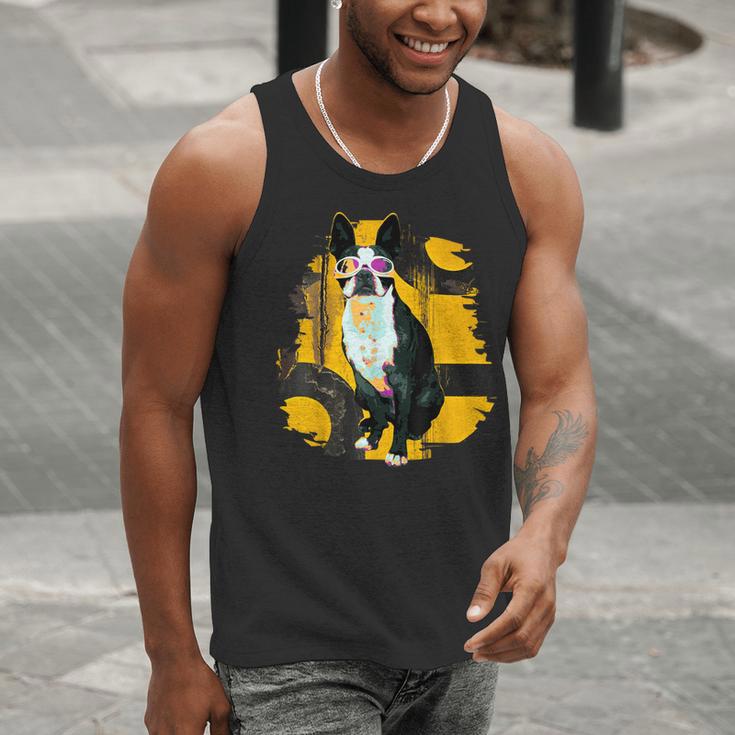 Boston Terrier s Mid-Century Modern Art s Street Grunge Men Tank Top, funny gift