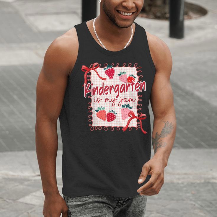 Bow Strawberry Kindergarten Is My Jam Teacher Kinder Team Men Tank Top, funny gift Bow Strawberry Kindergarten Is My Jam Teacher Kinder Team Men Tank Top, funny gift
