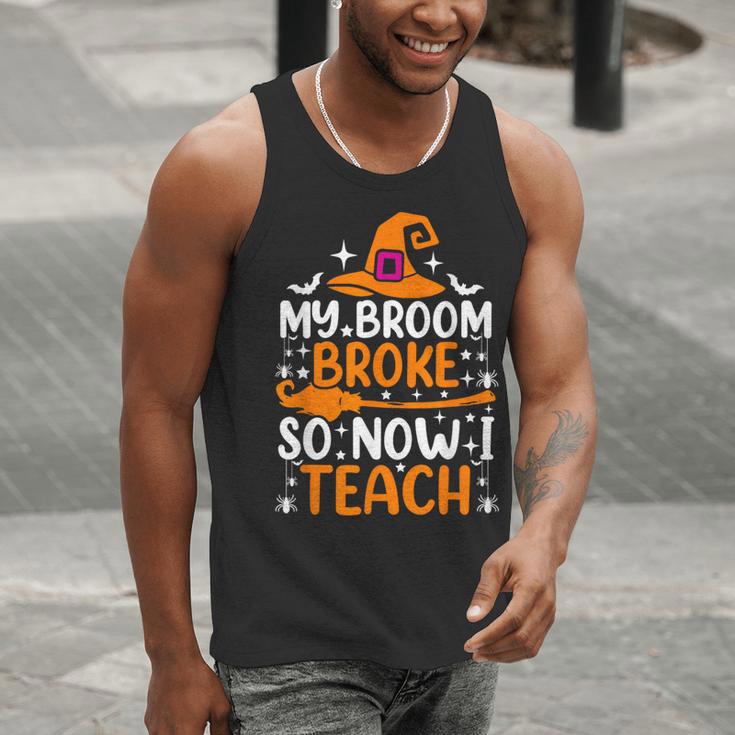 My Broom Broke So Now I Teach Halloween Teacher Men Tank Top, funny gift My Broom Broke So Now I Teach Halloween Teacher Men Tank Top, funny gift
