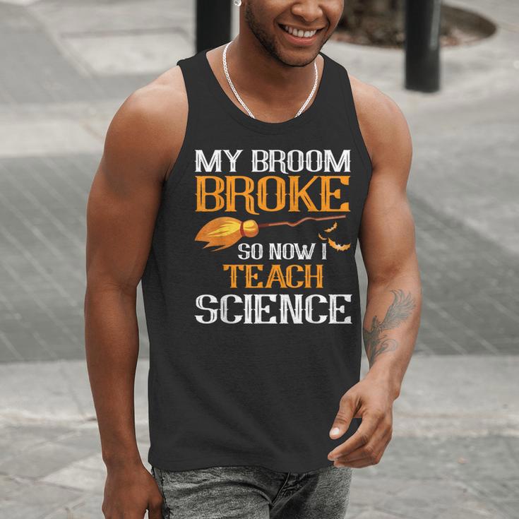 My Broom Broke So Now I Teach Science Teacher Halloween Men Tank Top, Science Teacher Tank Tops, funny gift