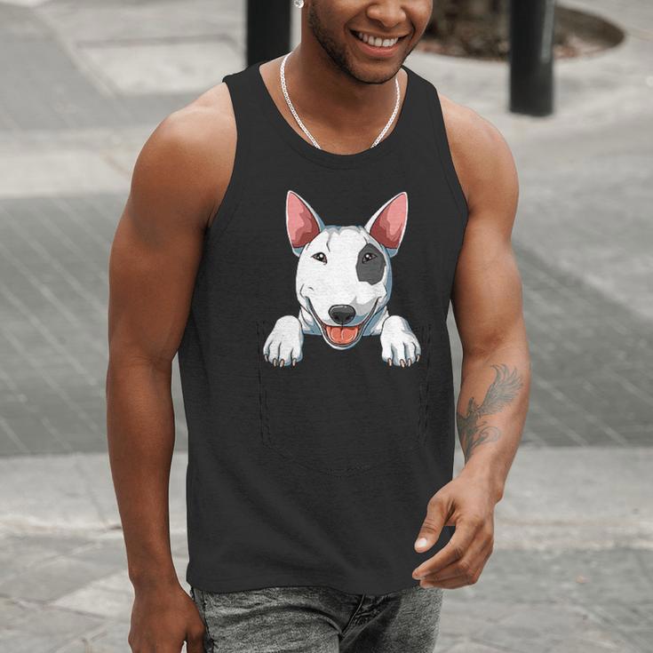 Bull Terrier Pocket Bull Terrier Peeking Out Pocket Men Tank Top, funny gift