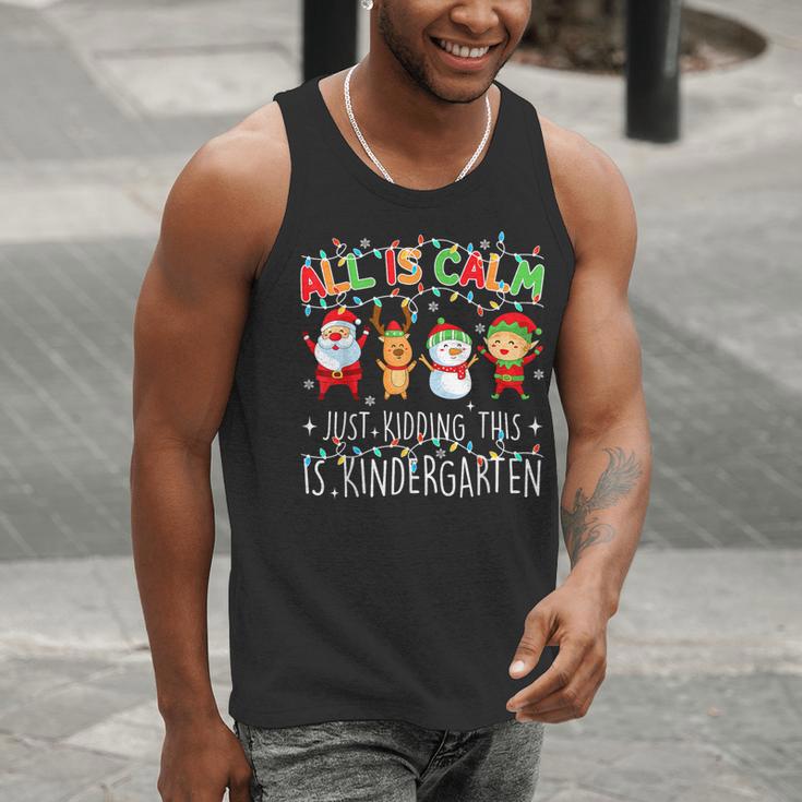 All Is Calm Xmas Kindergarten Christmas Season Teacher Men Tank Top, funny gift