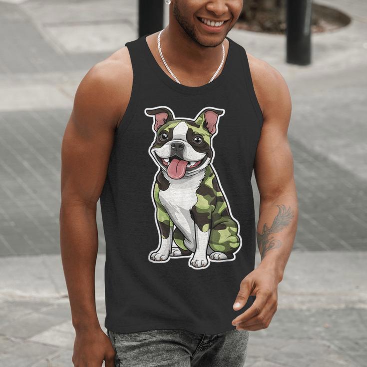 Camo Boston Terrier Pet Owner Camouflage Dog Lover Men Tank Top, funny gift