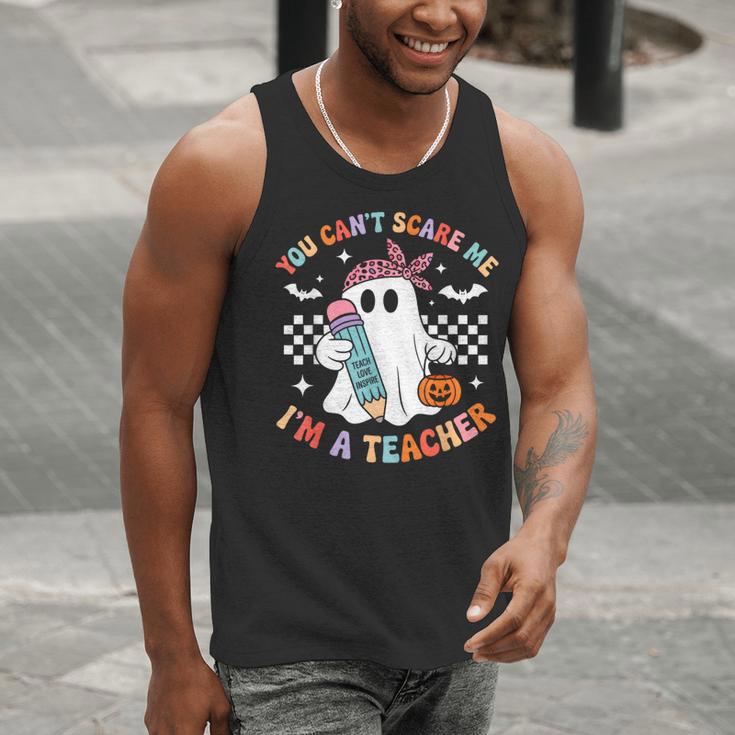You Can't Scare Me I'm A Teacher Ghost Happy Halloween Men Tank Top, funny gift You Can't Scare Me I'm A Teacher Ghost Happy Halloween Men Tank Top, funny gift