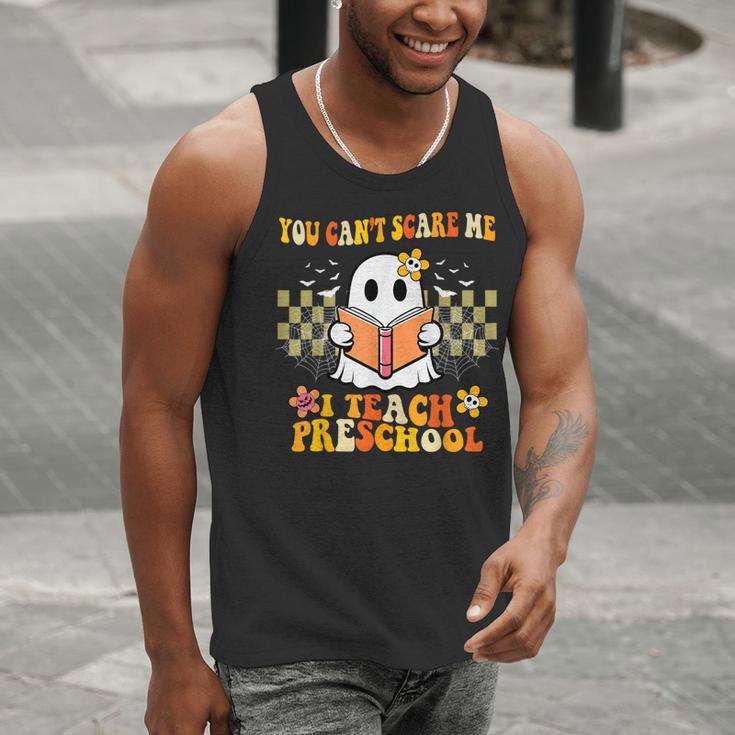 You Can't Scare Me I Teach Preschool Ghost Halloween Teacher Men Tank Top, funny gift