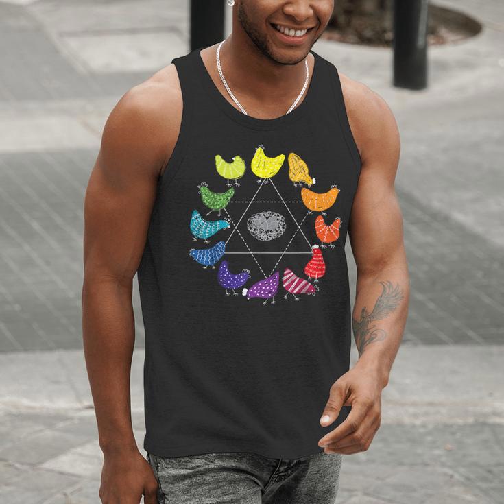Chicken Themed Color Wheel Educational Art Teacher Artist Men Women Girls Kids Men Tank Top, funny gift
