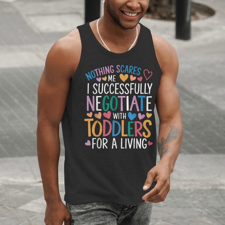 Childcare Teacher Negotiate With Toddlers Daycare Provider Men Tank Top, funny gift Childcare Teacher Negotiate With Toddlers Daycare Provider Men Tank Top, funny gift