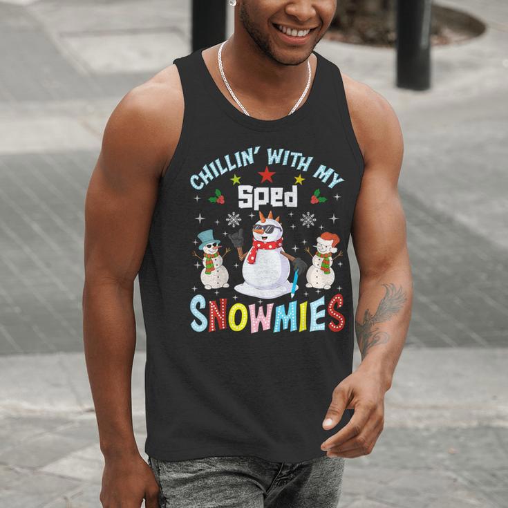 Chillin With My Sped Snowmies Teacher Student Christmas Men Tank Top, funny gift Chillin With My Sped Snowmies Teacher Student Christmas Men Tank Top, funny gift