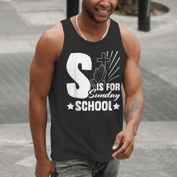 Christian Teacher S Is For Sunday School Essentials Men Tank Top, funny gift Christian Teacher S Is For Sunday School Essentials Men Tank Top, funny gift