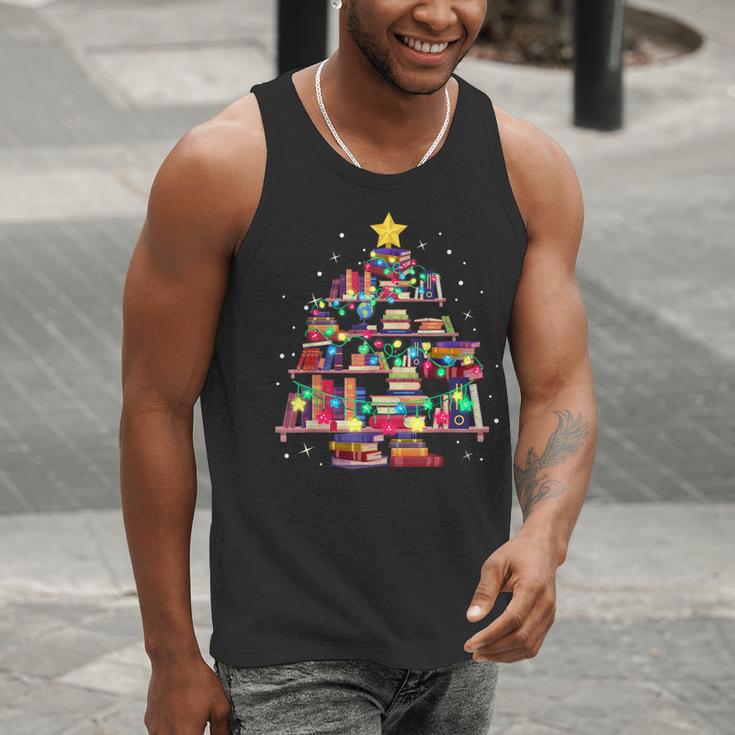 Christmas Library Tree Love Reading Books Nerd Teacher Men Tank Top, funny gift Christmas Library Tree Love Reading Books Nerd Teacher Men Tank Top, funny gift