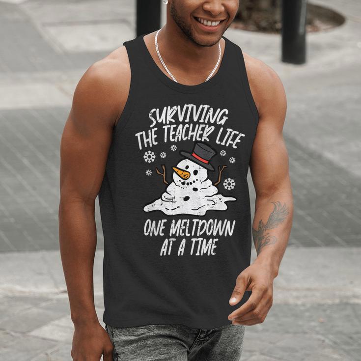 Christmas Surviving Teacher Life Meltdown Xmas Women Men Men Tank Top, funny gift Christmas Surviving Teacher Life Meltdown Xmas Women Men Men Tank Top, funny gift