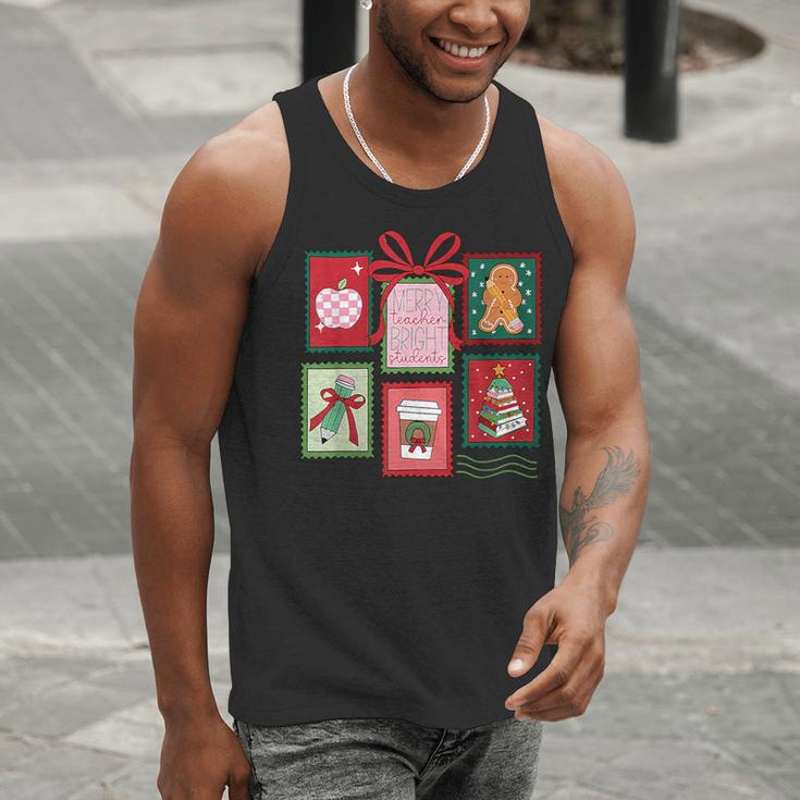 Christmas Teacher Stamps Men Tank Top, funny gift