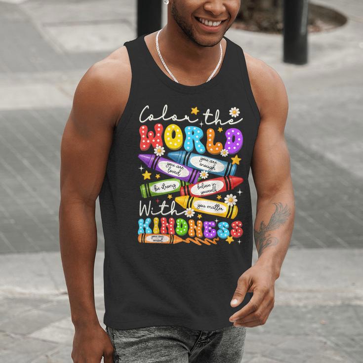 Color The World With Kindness Crayon Positivity Teacher Men Tank Top, funny gift
