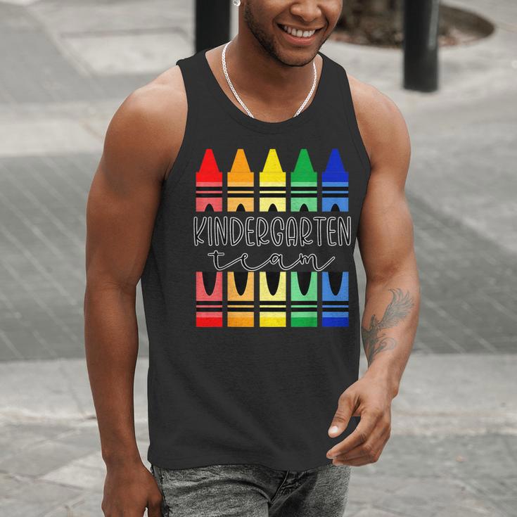 Colorful Crayon Kindergarten Team Tee For Teachers Students Men Women Kids Men Tank Top, funny gift