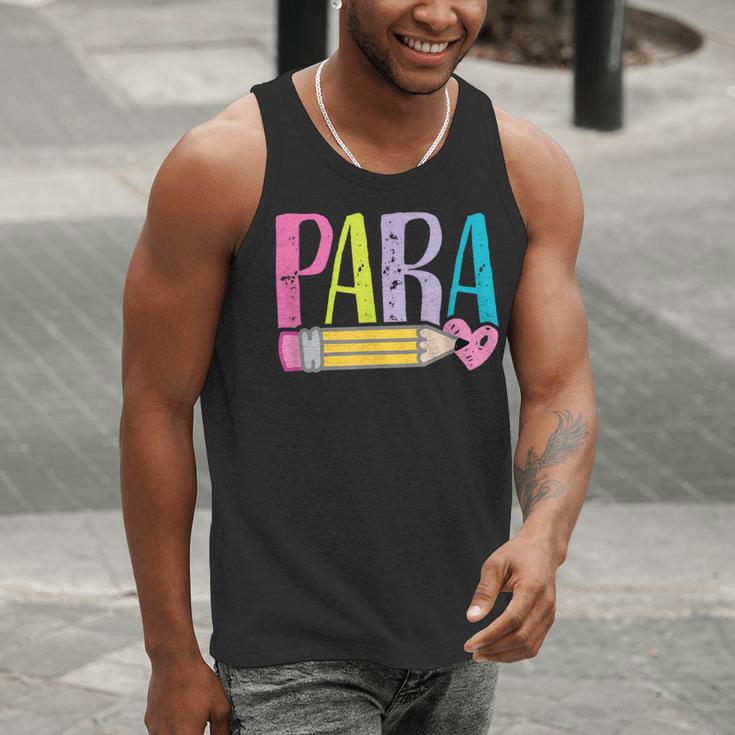 Colorful PARA Teacher Paraprofessional Cute Pencil Men Tank Top, funny gift Colorful PARA Teacher Paraprofessional Cute Pencil Men Tank Top, funny gift