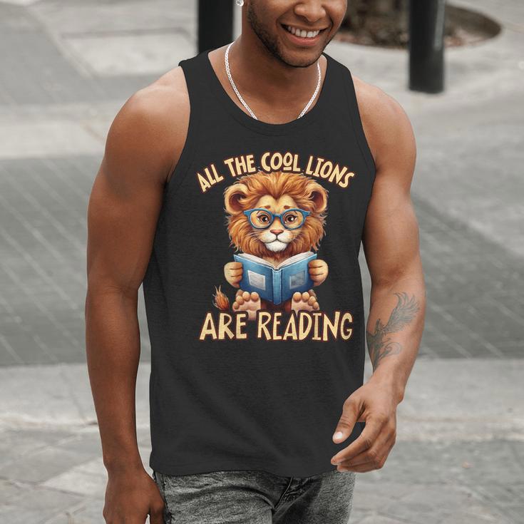 All The Cool Lions Are Reading Lion Teacher Men Women Kids Men Tank Top, funny gift