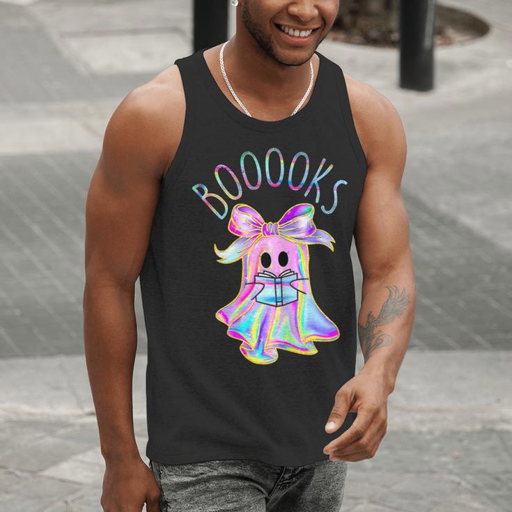 Cute Ghost Book Reading Halloween Teacher Top Girls Women Men Tank Top, funny gift