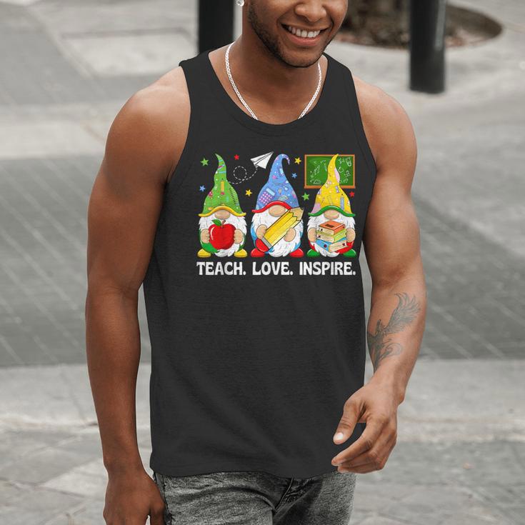 Cute Gnomes Teach Love And Inspire Back To School Teacher Men Tank Top, funny gift Cute Gnomes Teach Love And Inspire Back To School Teacher Men Tank Top, funny gift