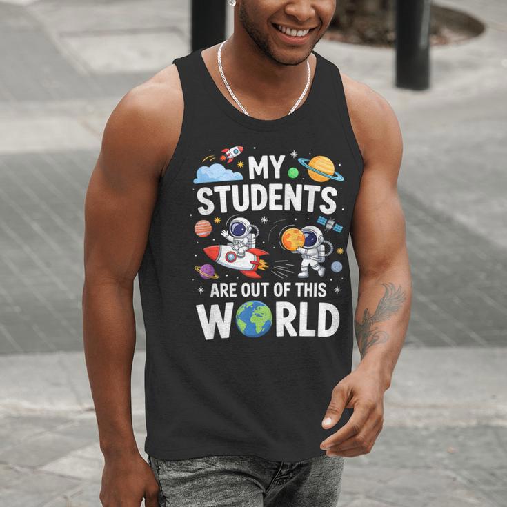 Cute School Teacher My Students Are Out Of This World Space Men Tank Top, funny gift