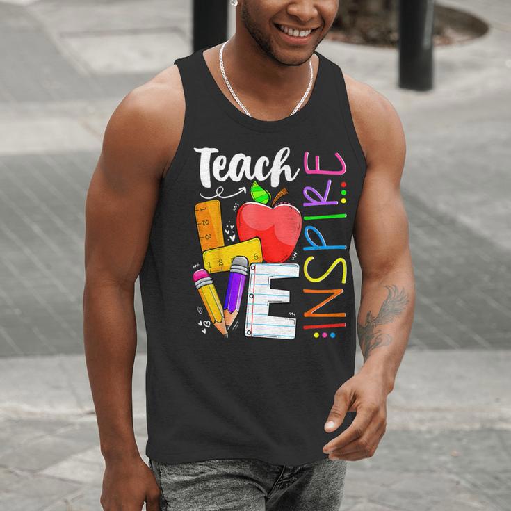 Cute Teach Love And Inspire Men Women Teacher Men Tank Top, funny gift