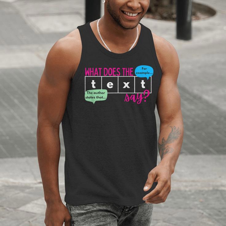 What Does The Text Say Text Evidence Reading Teacher For Men Women Men Tank Top, funny gift What Does The Text Say Text Evidence Reading Teacher For Men Women Men Tank Top, funny gift