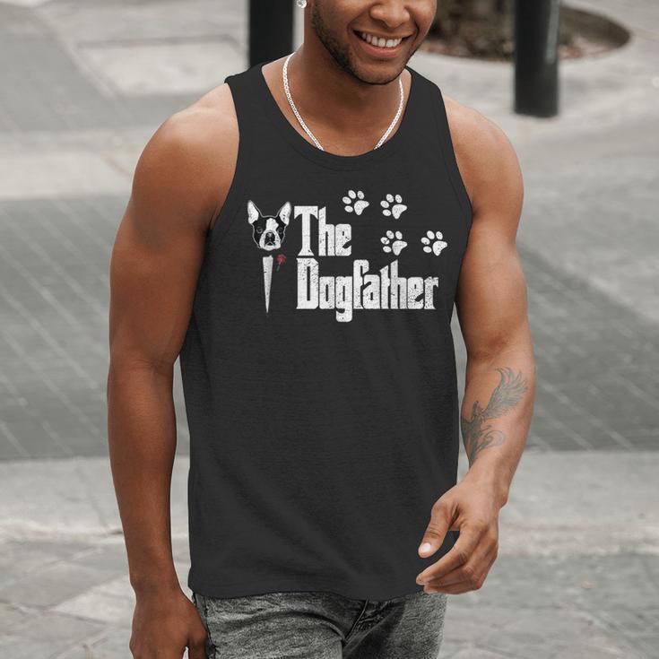 The Dogfather Boston Terrier Dog Dad Tshirt Idea Men Tank Top, Boston Terrier Dad Tank Tops, funny gift