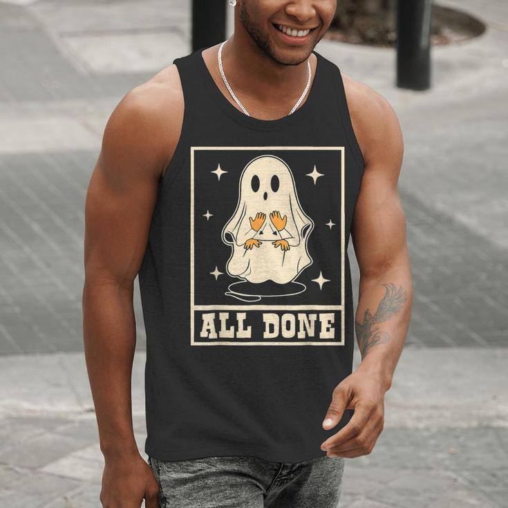 All Done Sign Language Ghost Speech Pathology Teacher Men Tank Top, funny gift All Done Sign Language Ghost Speech Pathology Teacher Men Tank Top, funny gift