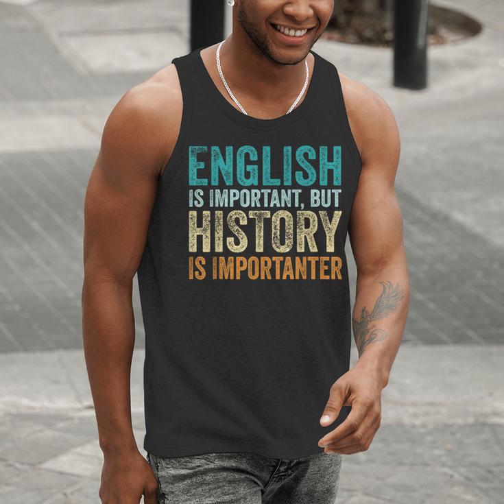English Is Important But History Is Importanter Teacher Men Tank Top, History Teacher Tank Tops, English Teacher Tank Tops, funny gift
